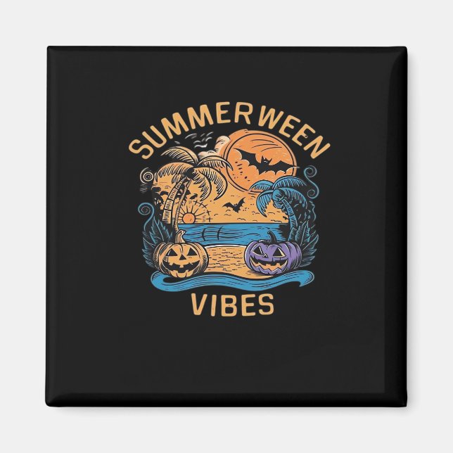 Summerween Vibes Spooky Summer Pumpkin Classic Fun Magnet (Front)
