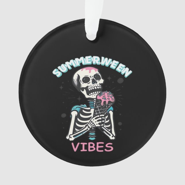 Summerween Vibes Spooky Summer Pumpkin Classic Ornament (Front)