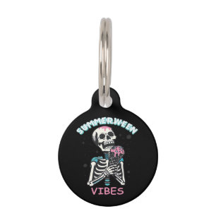 Summerween Vibes Spooky Summer Pumpkin Classic Pet Tag