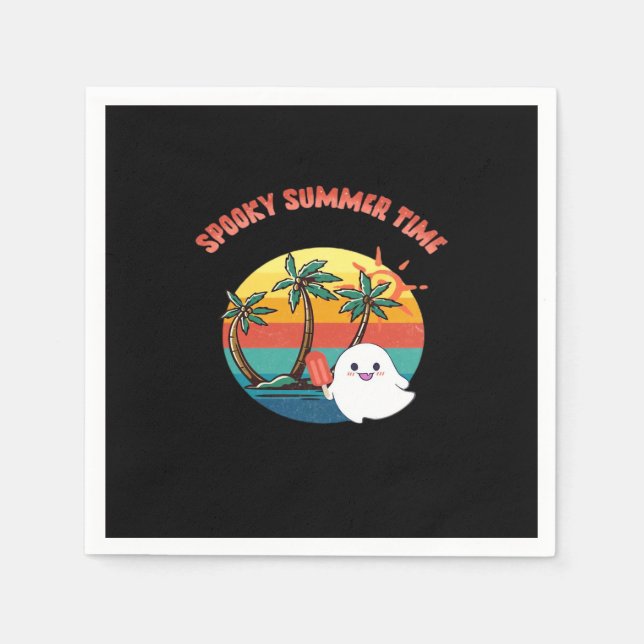 Summerween Vibes - Spooky Summer Time Classic Napkin (Front)