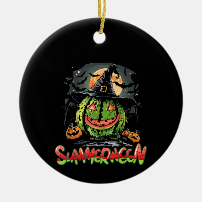 Summerween Vibes Sweet IceCream Watermelon Summer  Ceramic Tree Decoration (Front)