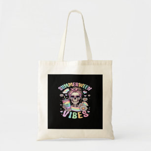 Summerween Vibes Sweet Skeleton Girl Summer Hallow Tote Bag