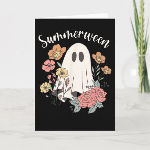 Summerween Wildflower Funny Ghost Spooky Season Ha Card