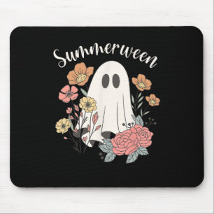 Summerween Wildflower Funny Ghost Spooky Season Ha Mouse Mat