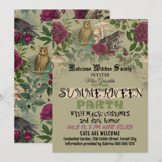 Summerween Witch Party Goblincore Funny Invitation