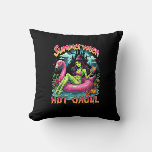Summerween Witch Vibes Vacation Halloween Funny Pa Cushion