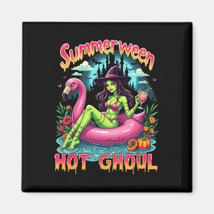 Summerween Witch Vibes Vacation Halloween Funny Pa Magnet