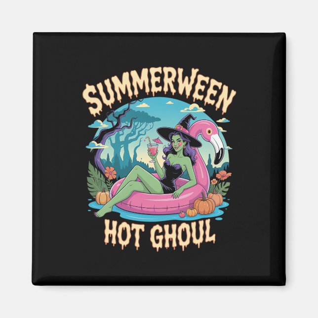 Summerween Witch Vibes Vacation Magnet (Front)