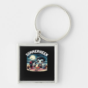 Summerween With A Family Of Vampires At The Beach Key Ring