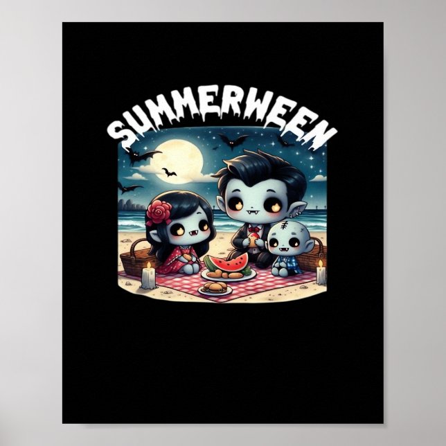 Summerween With A Family Of Vampires At The Beach  Poster (Front)