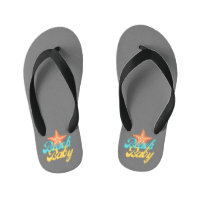 Summery Beach Baby Word Art Toddler Flip Flops