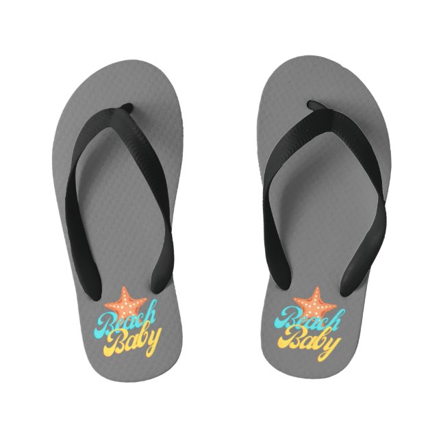 Summery Beach Baby Word Art Toddler Flip Flops (Footbed)