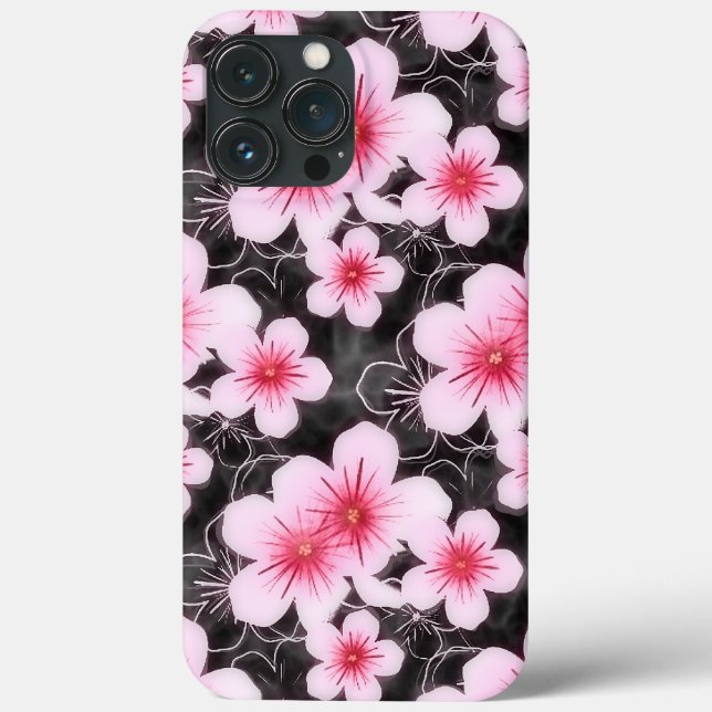 Summery Bright Pastel Pink Hibiscus Floral Pattern Case-Mate iPhone Case (Back)