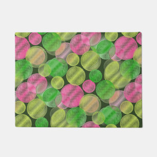 Summery Bubbles in Green and Pink Doormat