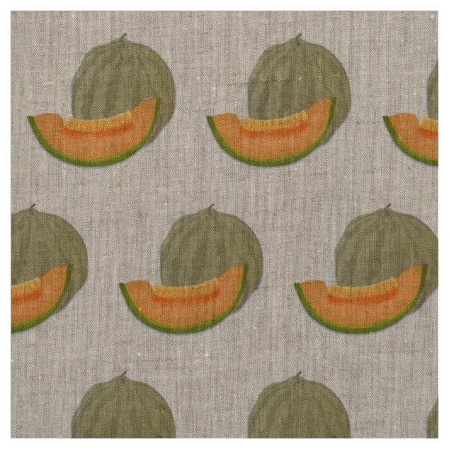 SUMMERY CANTALOUPE MELON MOTIF FABRIC (Swatch)