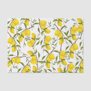 Summery Citrus Lemon Tree Branches Tissue Paper
