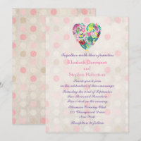 Summery Floral Heart in Pink and Green Wedding
