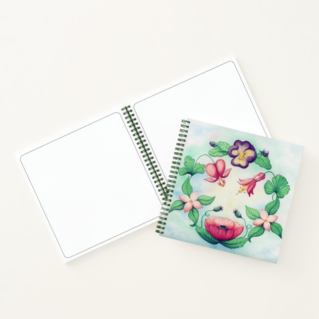 Summery Garden Bouquet–Floral Watercolor Notebook (Inside)