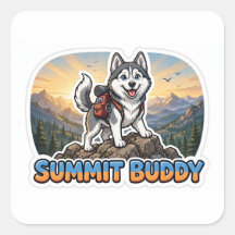 Summit Buddy Sticker — Siberian Husky Backpack Mou