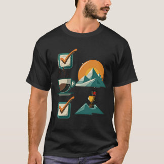 Summit Checklist | Coffee Achievement & Mountain  T-Shirt