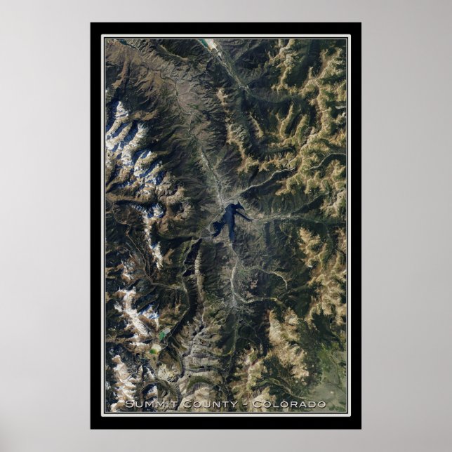 Summit County and Breckenridge Colorado Satellite  Poster (Front)