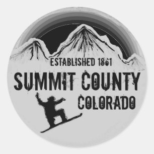 Summit County Colorado black snowboard art sticker