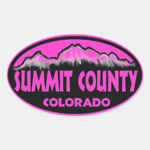 Summit County Colorado pink oval stickers