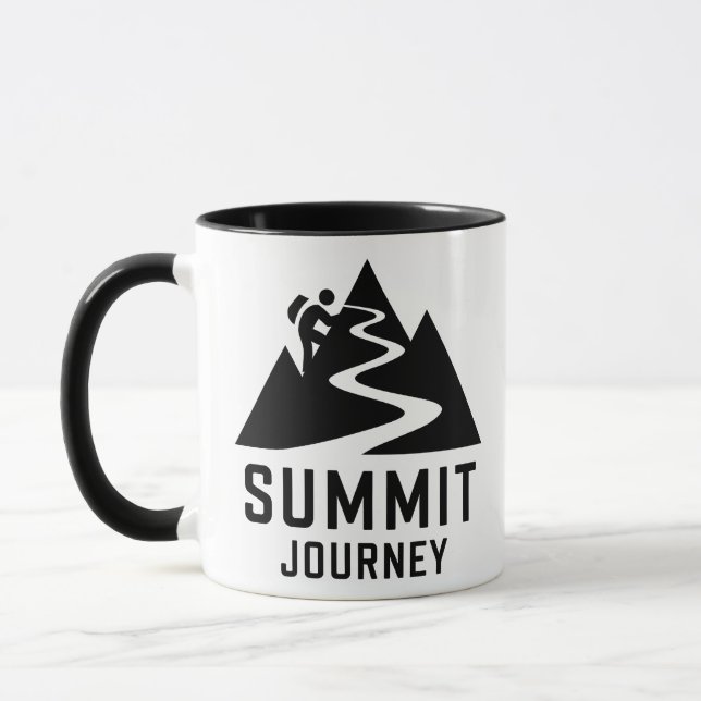 Summit Journey Mountain Climber Design Mug (Left)