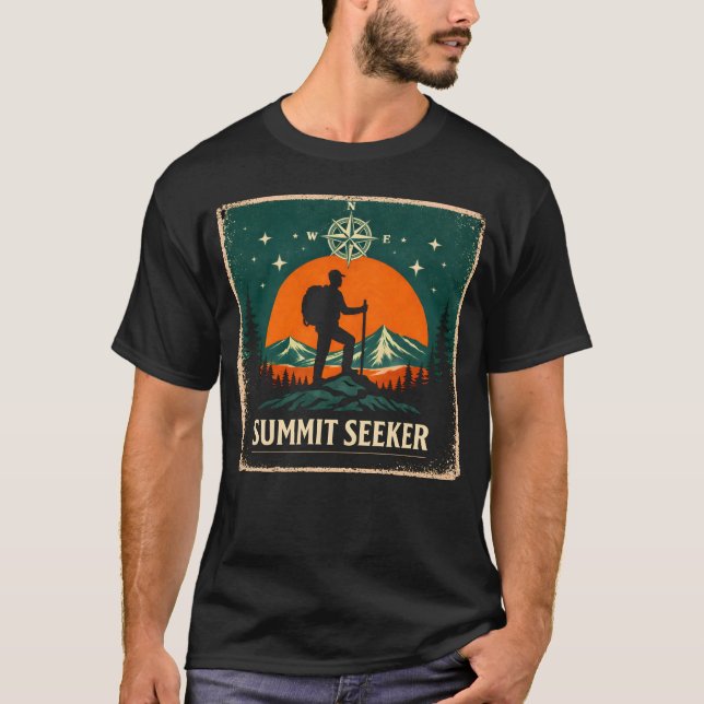 Summit Seeker – Mountain Top Hiker Achievement Tee (Front)