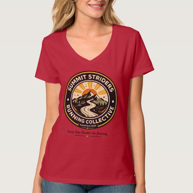 Summit Striders Vintage Trail Running Badge Tee (Front)