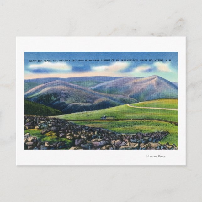 Summit View of Cog Rail, Northern Peaks Postcard (Front)