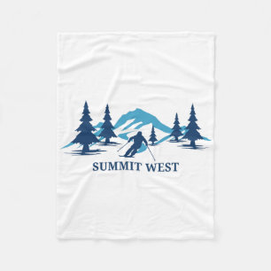 Summit West Washington Ski Resort Skiing Skier  Fleece Blanket