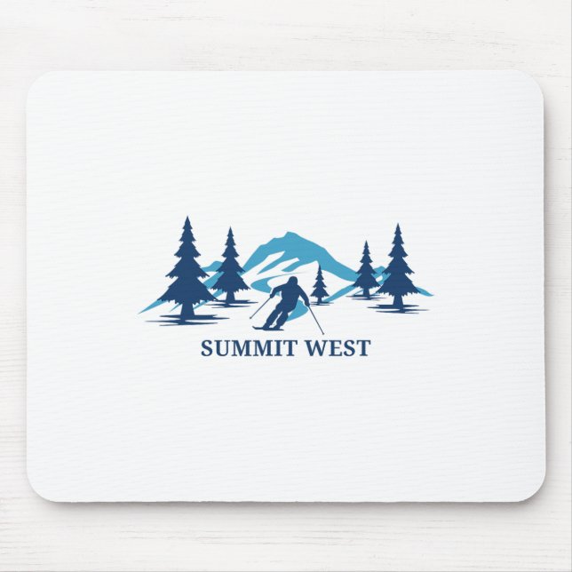 Summit West Washington Ski Resort Skiing Skier  Mouse Mat (Front)
