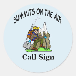 Summits On The Air Cartoon Ham Operator Stickers