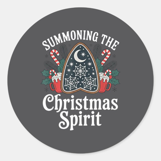 Summoning The Holiday Srit Funny Christmas  Classic Round Sticker (Front)