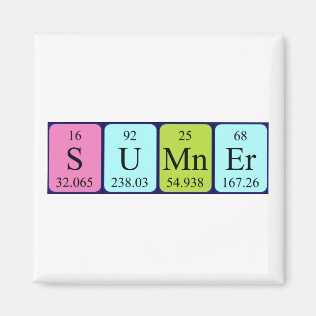 Sumner periodic table name magnet (Front)