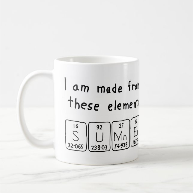 Sumner periodic table name mug (Left)
