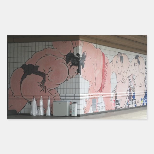 Sumo Mural Wall Art Rectangular Sticker (Front)