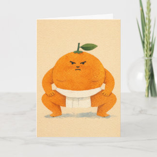 Sumo Orange Greeting Card