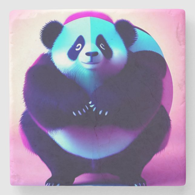 Sumo Panda The Bamboo Gnasher, Stone Coaster (Front)