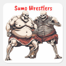 Sumo Skeleton Wrestlers In Action