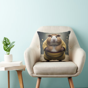"Sumo Squeakdown: The Mighty Guinea Pig Wrestler" Cushion