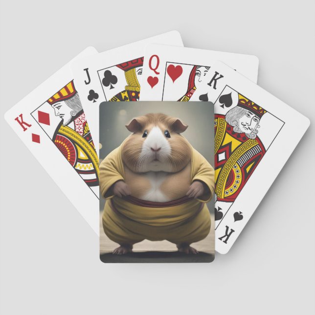 "Sumo Squeakdown: The Mighty Guinea Pig Wrestler" Playing Cards (Back)