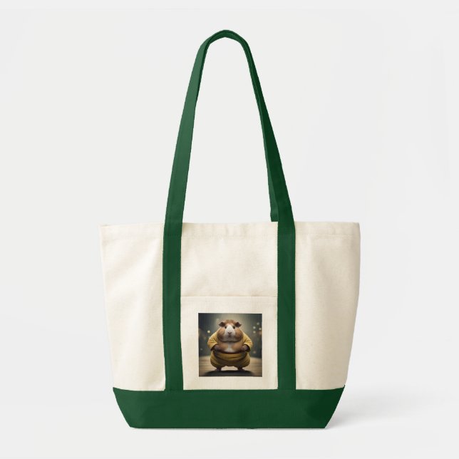 "Sumo Squeakdown: The Mighty Guinea Pig Wrestler" Tote Bag (Front)