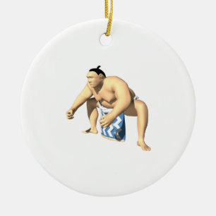 Sumo Wrestler 3 Ceramic Tree Decoration