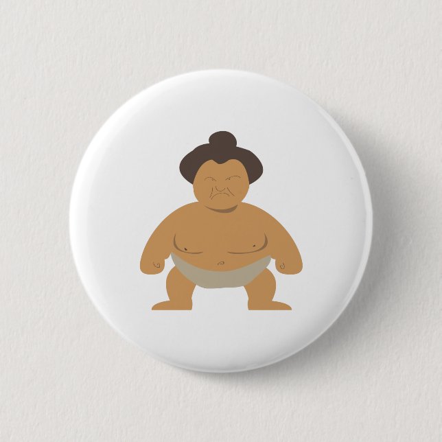 Sumo Wrestler 6 Cm Round Badge (Front)