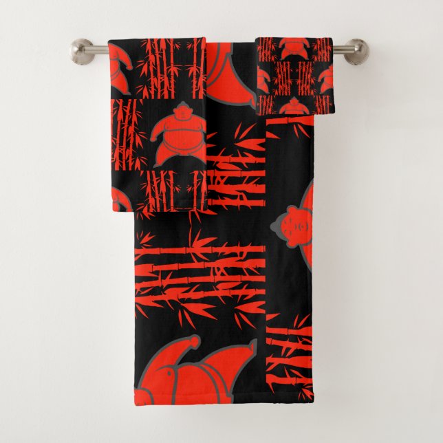 Sumo Wrestler Bath Towel Set (Insitu)
