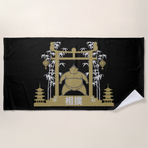 Sumo Wrestler Beach Towel