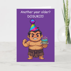 Sumo Wrestler Birthday Dosukoi Greeting Card