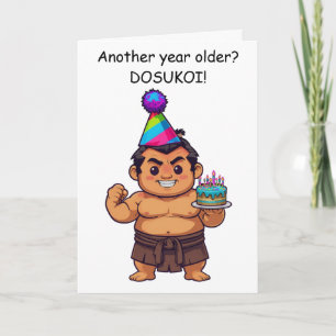 Sumo Wrestler Birthday Dosukoi Greeting Card